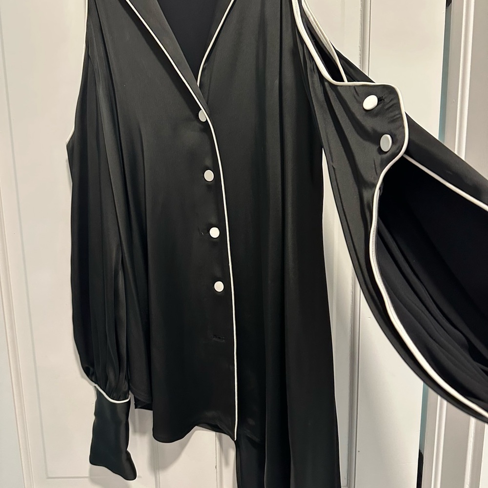 Jonathan simkhai black and white cutout tunic top